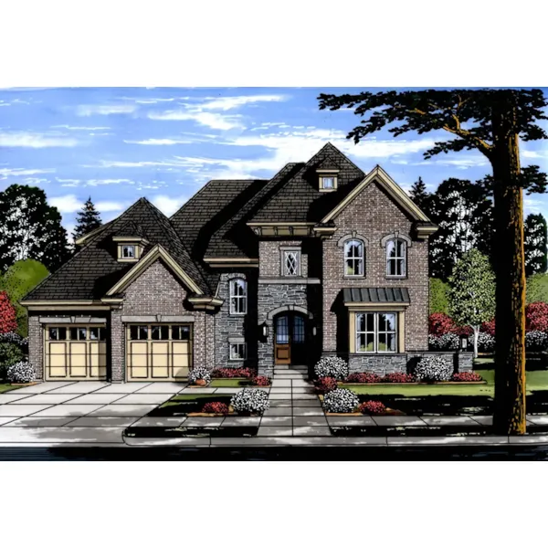 Neoclassical House Plan Front of Home - Foxborough European Home 065D-0393 - Search House Plans and More