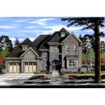 European House Plan Front of House 065D-0393