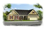 Traditional House Plan Front of Home - Sadie Traditional Ranch Home 065D-0395 - Shop House Plans and More