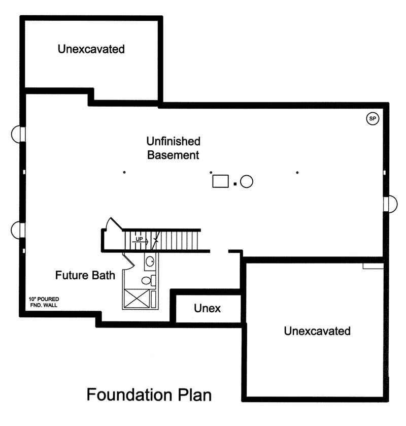 Arts & Crafts House Plan Basement Floor - Weldon Craftsman Ranch Home 065D-0398 - Shop House Plans and More