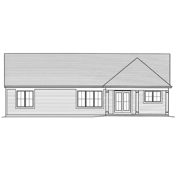 Craftsman House Plan Rear Elevation - Weldon Craftsman Ranch Home 065D-0398 - Shop House Plans and More