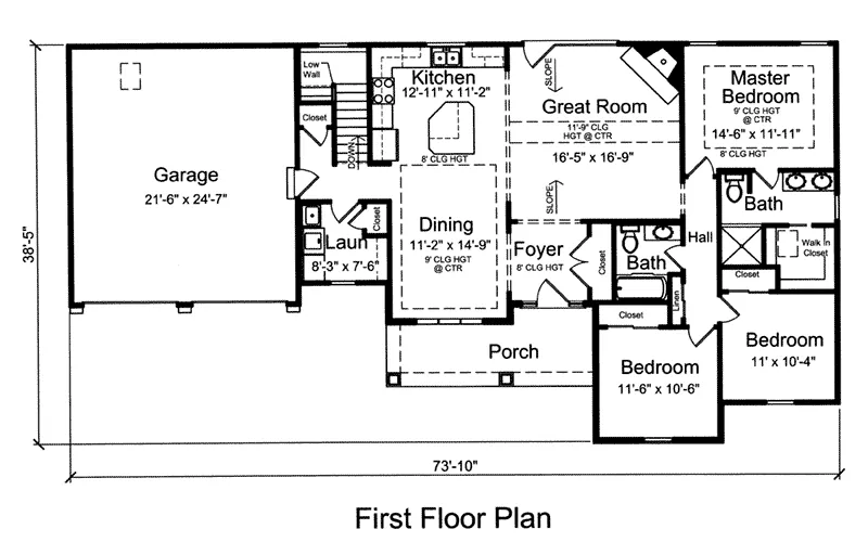 Country House Plan First Floor - Watson Way Rustic Ranch Home 065D-0399 - Shop House Plans and More