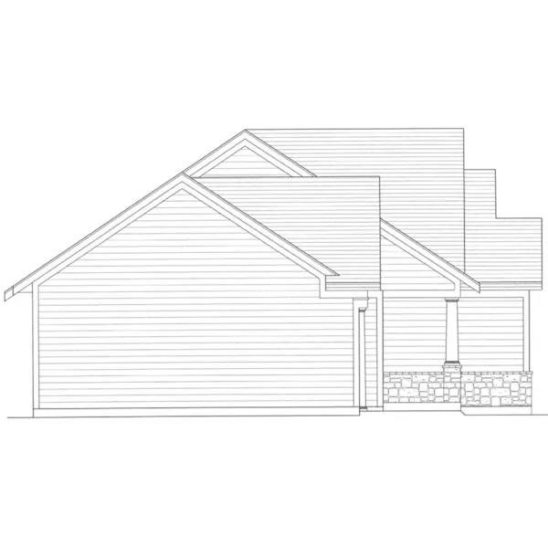 Ranch House Plan Left Elevation - Watson Way Rustic Ranch Home 065D-0399 - Shop House Plans and More