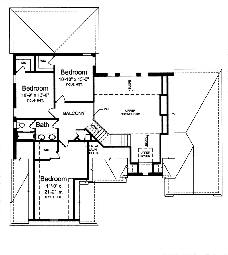 Neoclassical House Plan Second Floor - 065D-0400 - Shop House Plans and More