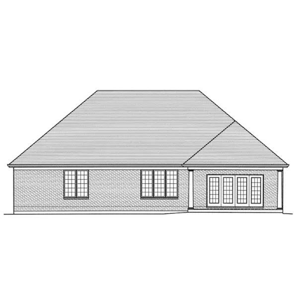 European House Plan Rear Elevation - Milburn Traditional Ranch Home 065D-0401 - Shop House Plans and More