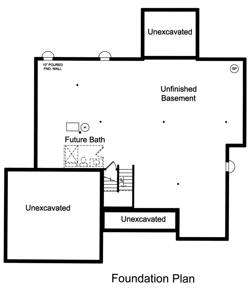 Traditional House Plan Basement Floor - 065D-0402 - Shop House Plans and More