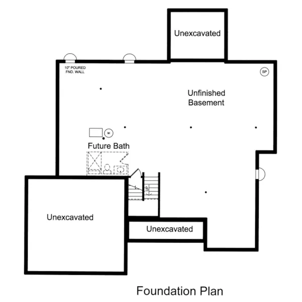 Country French House Plan Basement Floor - Mount Holly Craftsman Home 065D-0402 - Shop House Plans and More