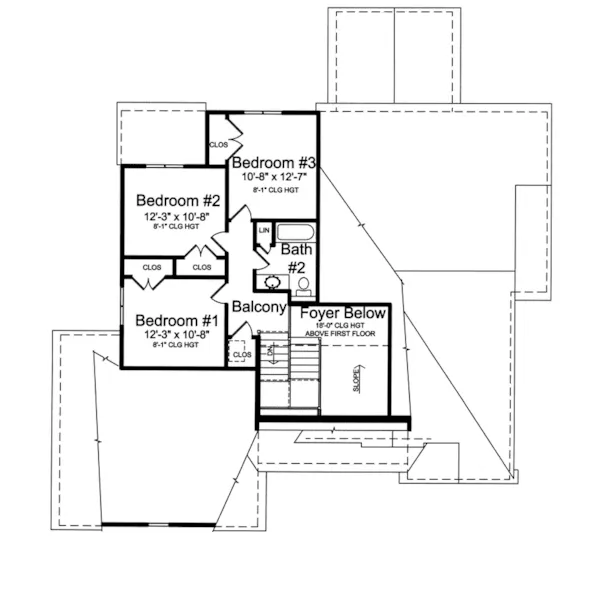 Country French House Plan Second Floor - Mount Holly Craftsman Home 065D-0402 - Shop House Plans and More