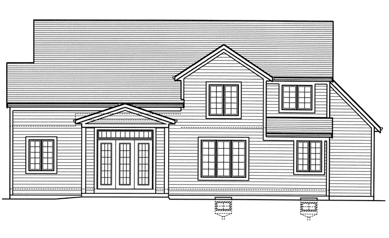Traditional House Plan Rear Elevation - 065D-0402 - Shop House Plans and More