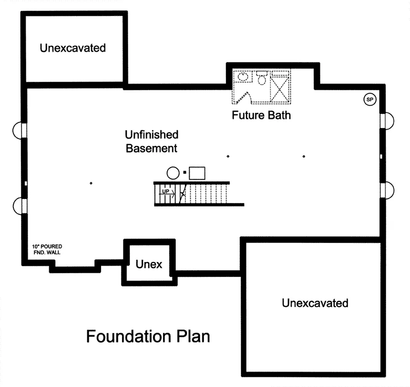 Shingle House Plan Basement Floor - 065D-0403 - Shop House Plans and More