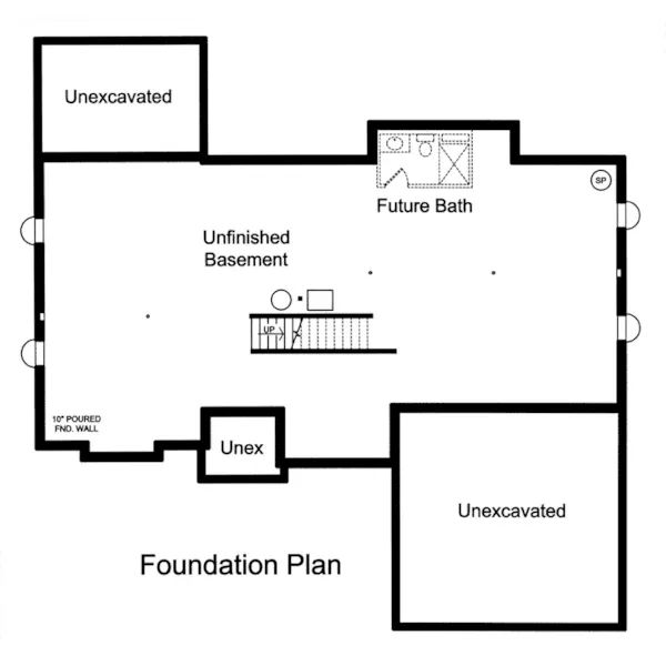 Arts & Crafts House Plan Basement Floor - Clear View Traditional Home 065D-0403 - Shop House Plans and More