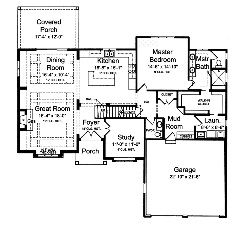 Shingle House Plan First Floor - 065D-0403 - Shop House Plans and More