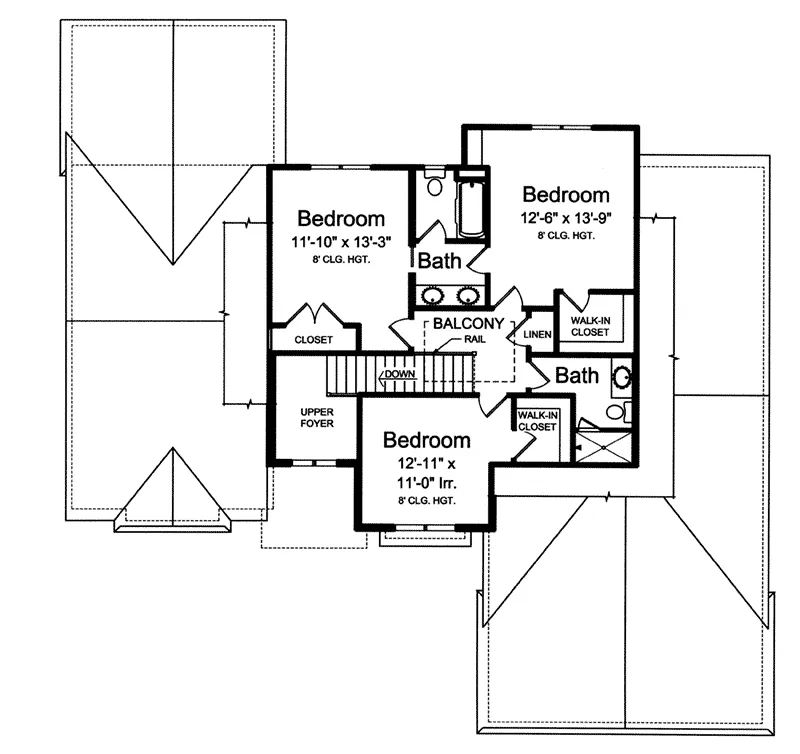 Country French House Plan Second Floor - 065D-0403 - Shop House Plans and More