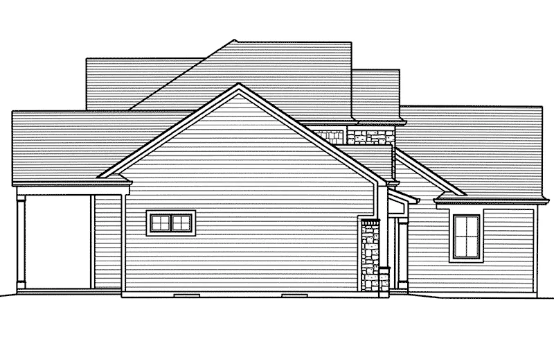Shingle House Plan Left Elevation - 065D-0403 - Shop House Plans and More
