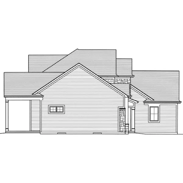 Arts & Crafts House Plan Left Elevation - Clear View Traditional Home 065D-0403 - Shop House Plans and More