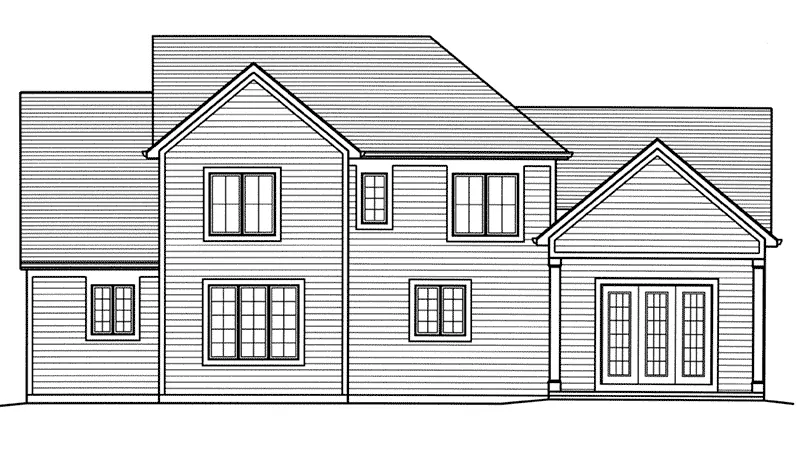 Country French House Plan Rear Elevation - 065D-0403 - Shop House Plans and More