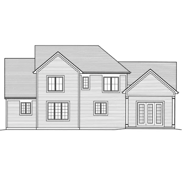 Arts & Crafts House Plan Rear Elevation - Clear View Traditional Home 065D-0403 - Shop House Plans and More