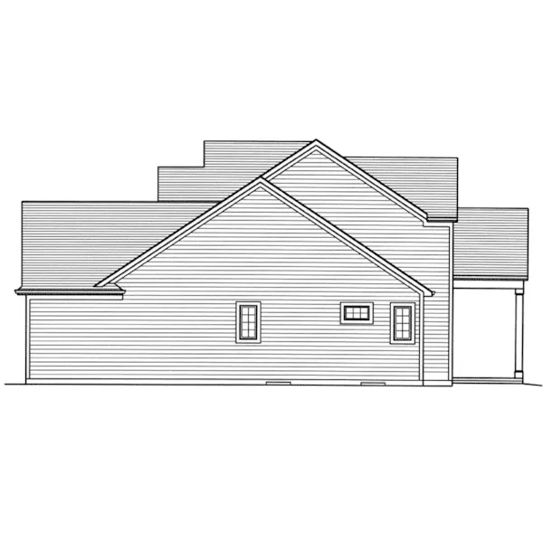 Arts & Crafts House Plan Right Elevation - Clear View Traditional Home 065D-0403 - Shop House Plans and More