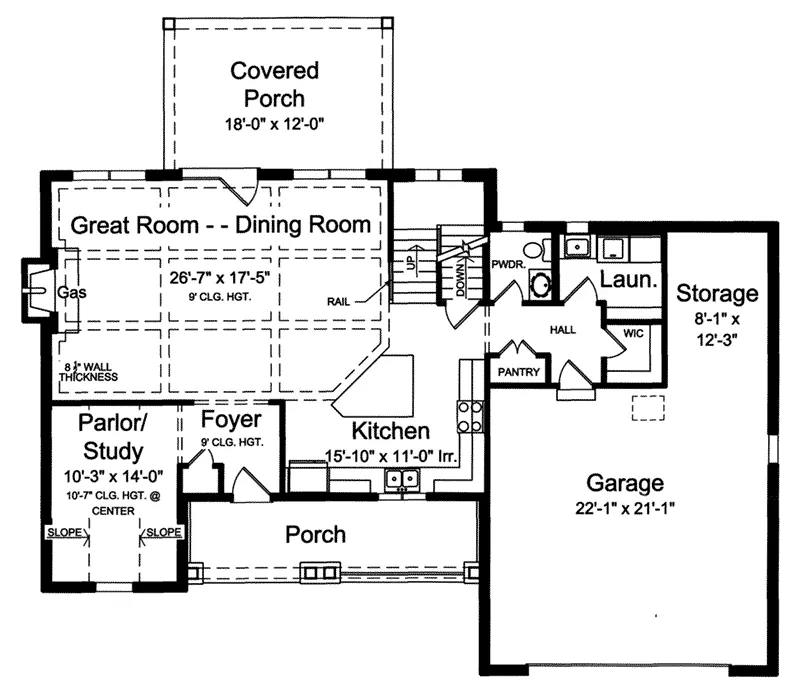 Bungalow House Plan First Floor - Wheatley Farm Craftsman Home 065D-0404 - Shop House Plans and More