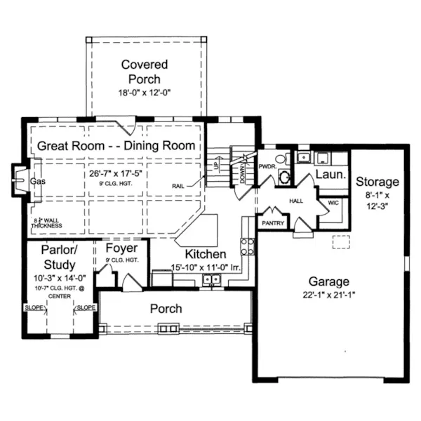 Craftsman House Plan First Floor - Wheatley Farm Craftsman Home 065D-0404 - Shop House Plans and More