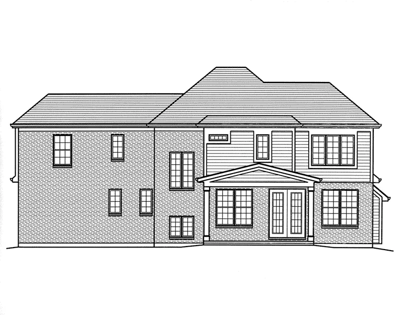 Bungalow House Plan Rear Elevation - Wheatley Farm Craftsman Home 065D-0404 - Shop House Plans and More