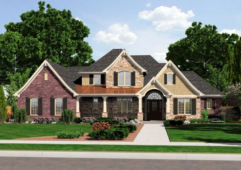 Shingle House Plan Front of Home - Whitmore Country French Home 065D-0405 - Shop House Plans and More