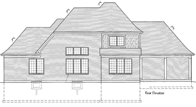 Shingle House Plan Rear Elevation - Whitmore Country French Home 065D-0405 - Shop House Plans and More
