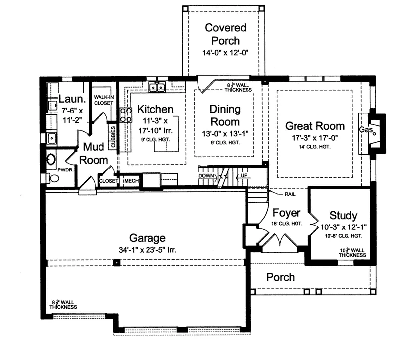 Arts & Crafts House Plan First Floor - 065D-0407 - Shop House Plans and More