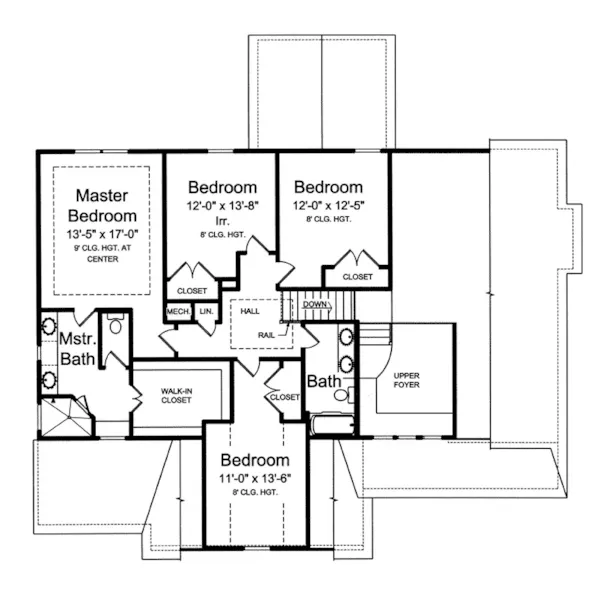 Country French House Plan Second Floor - Loretto Bay Country French Home 065D-0407 - Shop House Plans and More