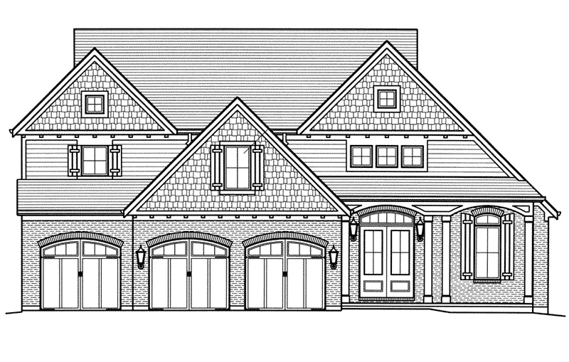 Arts & Crafts House Plan Front Elevation - 065D-0407 - Shop House Plans and More