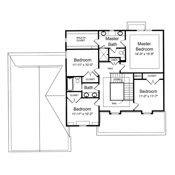 Country House Plan Second Floor - Bellebrooke Traditional Home 065D-0408 - Shop House Plans and More