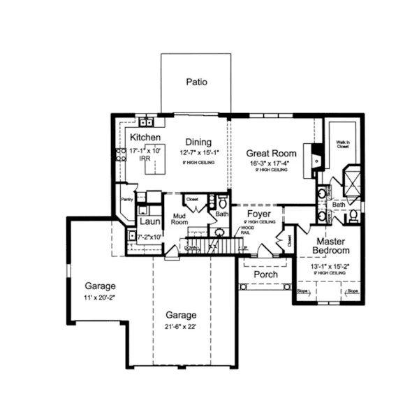 European House Plan First Floor - Whitford Country Home 065D-0410 - Shop House Plans and More