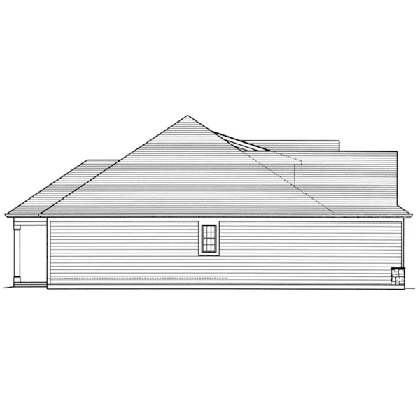 Arts & Crafts House Plan Left Elevation - Churchill Bay Ranch Home 065D-0412 - Shop House Plans and More