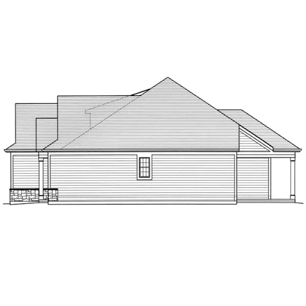 Arts & Crafts House Plan Right Elevation - Churchill Bay Ranch Home 065D-0412 - Shop House Plans and More