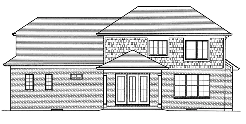 Italian House Plan Rear Elevation - 065D-0413 - Shop House Plans and More