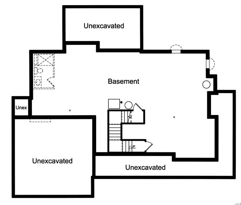 Shingle House Plan Basement Floor - 065D-0414 - Shop House Plans and More