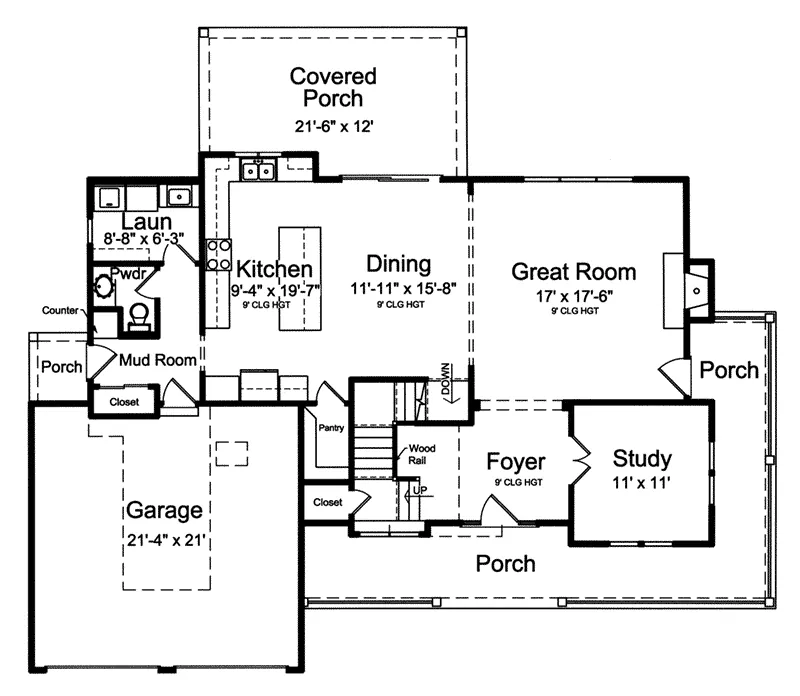 Traditional House Plan First Floor - 065D-0414 - Shop House Plans and More