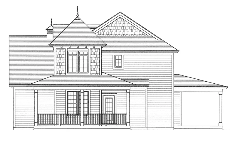 Shingle House Plan Right Elevation - 065D-0414 - Shop House Plans and More