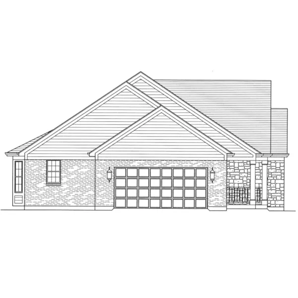 Traditional House Plan Left Elevation - New Monroe Ranch Home 065D-0417 - Shop House Plans and More