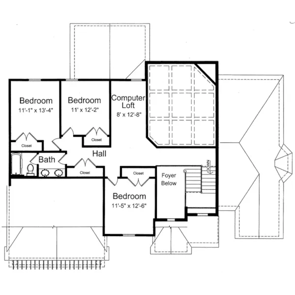 Traditional House Plan Second Floor - Clarissa Lane Traditional Home 065D-0418 - Search House Plans and More