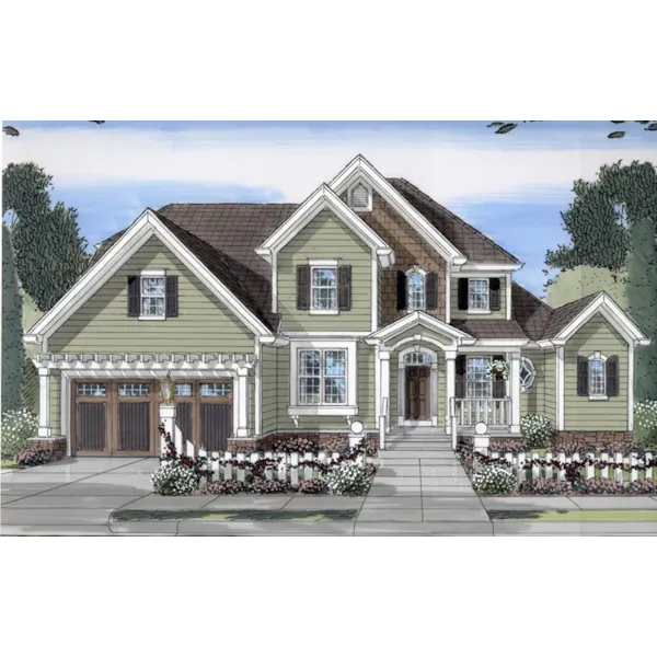 Traditional House Plan Front of Home - Clarissa Lane Traditional Home 065D-0418 - Search House Plans and More