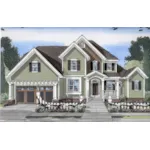 Traditional House Plan Front of Home - Clarissa Lane Traditional Home 065D-0418 - Search House Plans and More