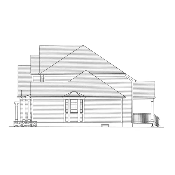 Traditional House Plan Right Elevation - Clarissa Lane Traditional Home 065D-0418 - Search House Plans and More