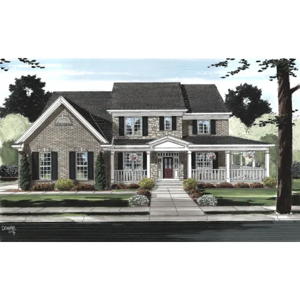 Country House Plan Front of Home - Brentwood Lane Country Home 065D-0420 - Search House Plans and More