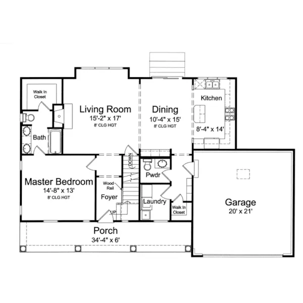 Farmhouse Plan First Floor - Huntington Lane Country Home 065D-0421 - Search House Plans and More