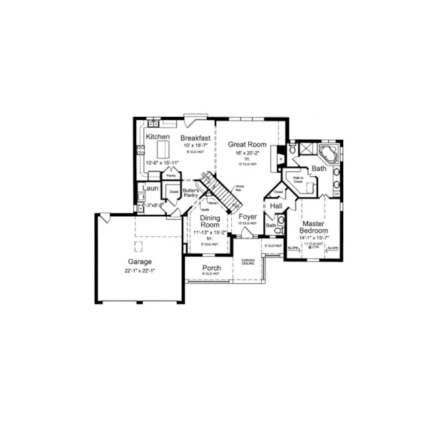 Traditional House Plan First Floor - Hamilton Lane Traditional Home 065D-0422 - Search House Plans and More