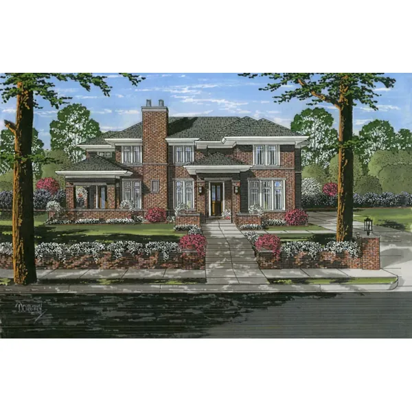 Country House Plan Front of Home - Breyer Rose Prairie Style Home 065D-0423 - Search House Plans and More