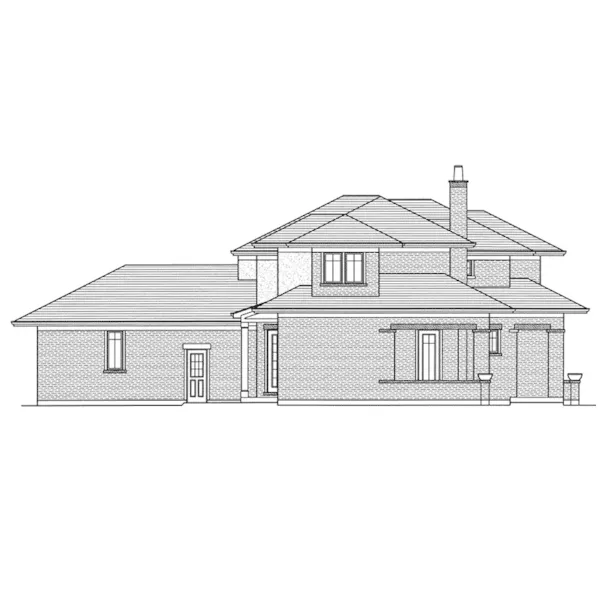 Country House Plan Left Elevation - Breyer Rose Prairie Style Home 065D-0423 - Search House Plans and More