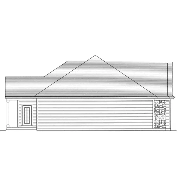 Country House Plan Left Elevation - Garden View Ranch Home 065D-0429 - Search House Plans and More