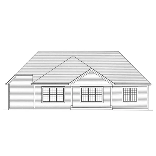 Country House Plan Rear Elevation - Garden View Ranch Home 065D-0429 - Search House Plans and More